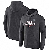 Men's Houston Texans Heather Charcoal 2023 Playoffs Fleece Pullover Hoodie,baseball caps,new era cap wholesale,wholesale hats
